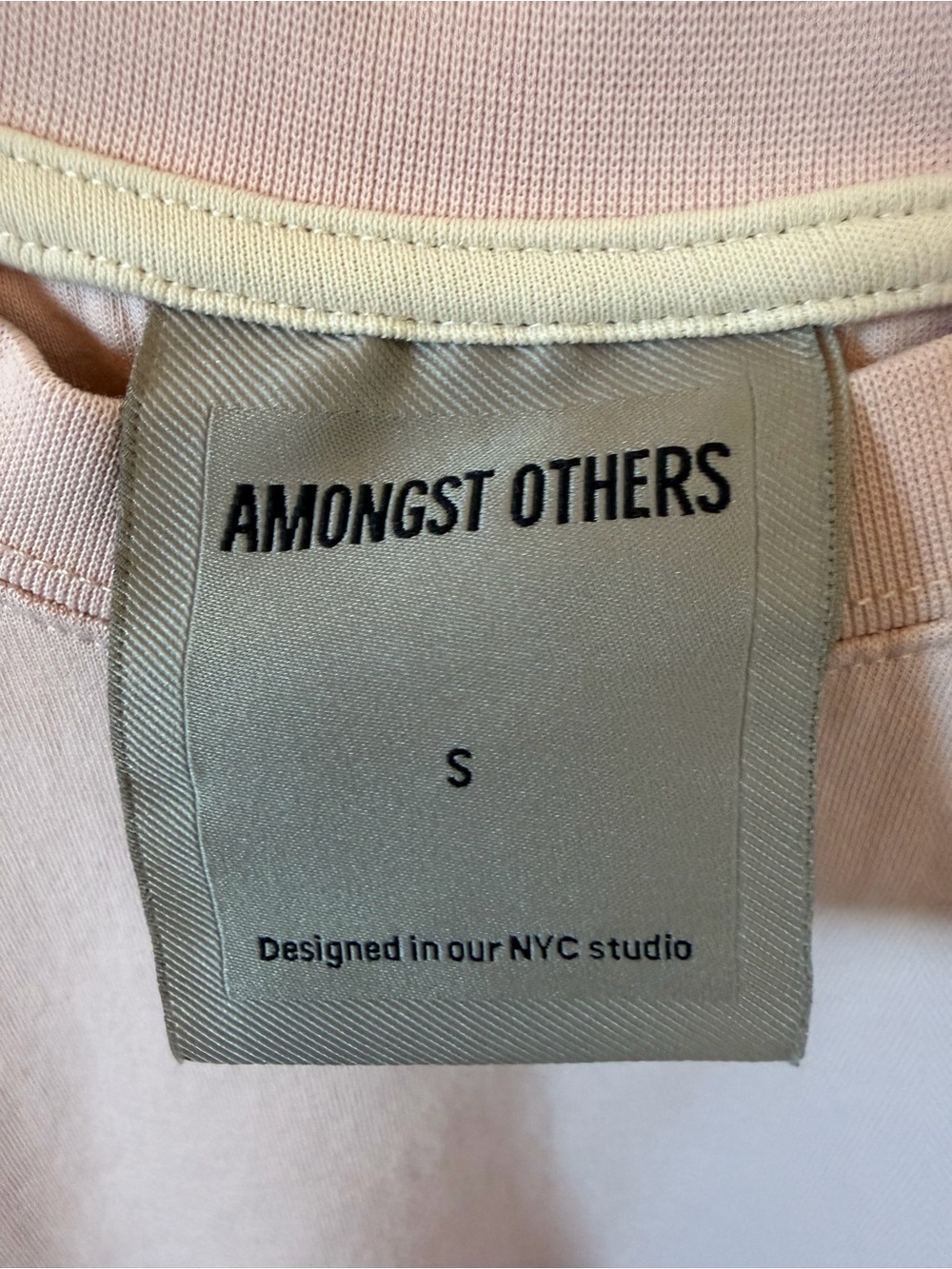Cropped Crewneck Heavy Polyester/Spandex Tee in Pale Pink - Picture 2 of 4